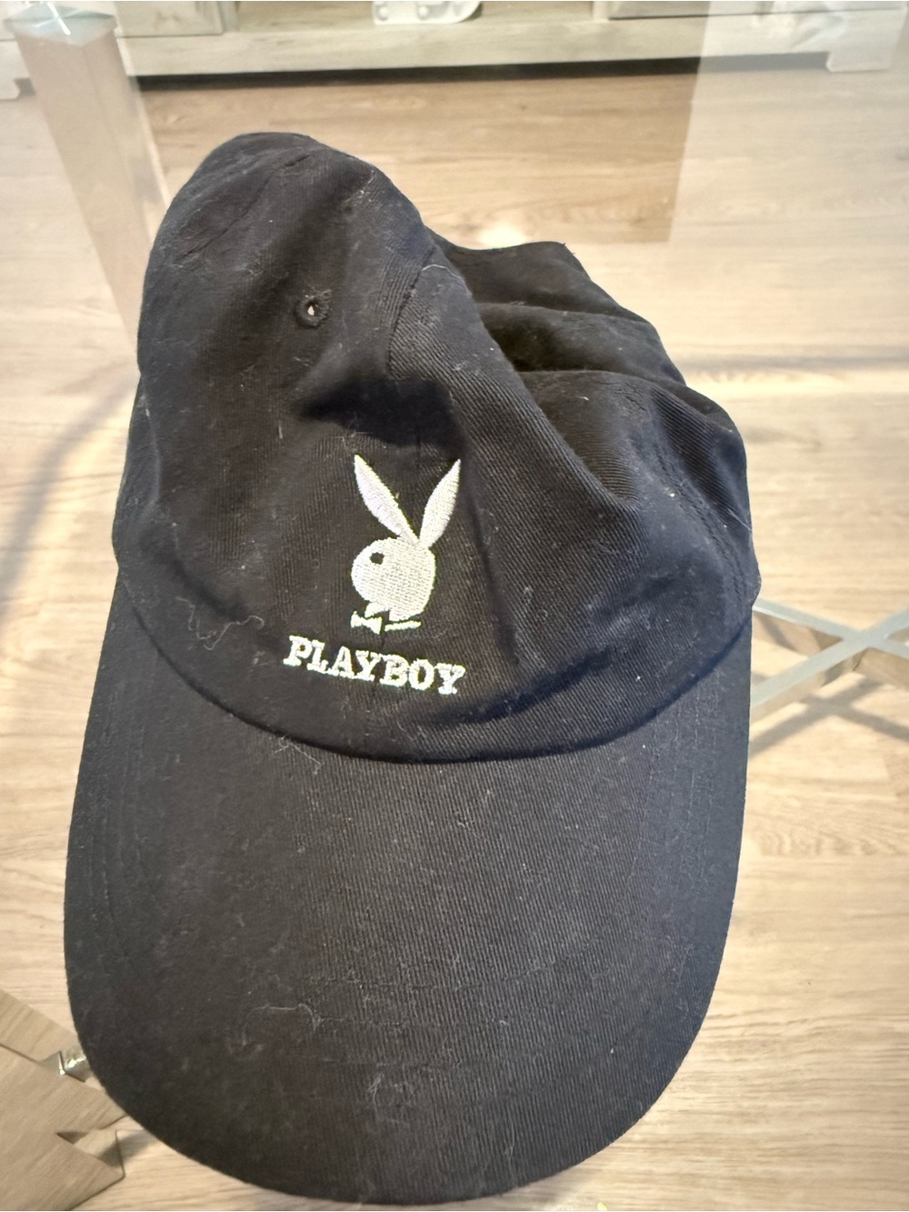 Playboy Black Baseball Cap with Iconic Bunny Logo - Picture 1 of 2